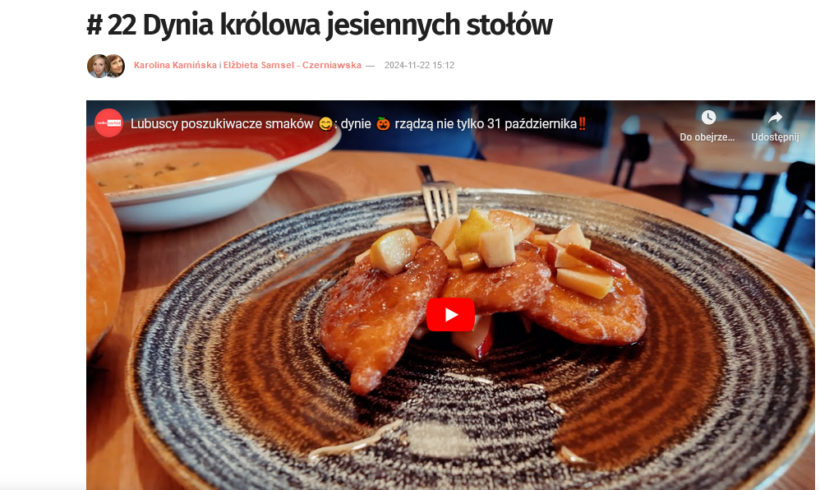 „NOWY ODCINEK „LUBUSKICH POSZUKIWACZY SMAKÓW”!